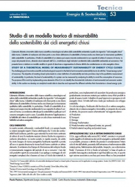 Modello teorico misurabilità della sostenibilità dei cicli energetici chiusi - CESAB