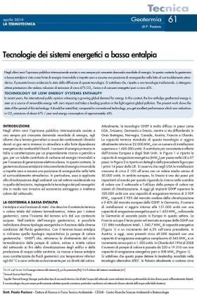 Tecnologie dei sistemi energetici a bassa entalpia - CESAB